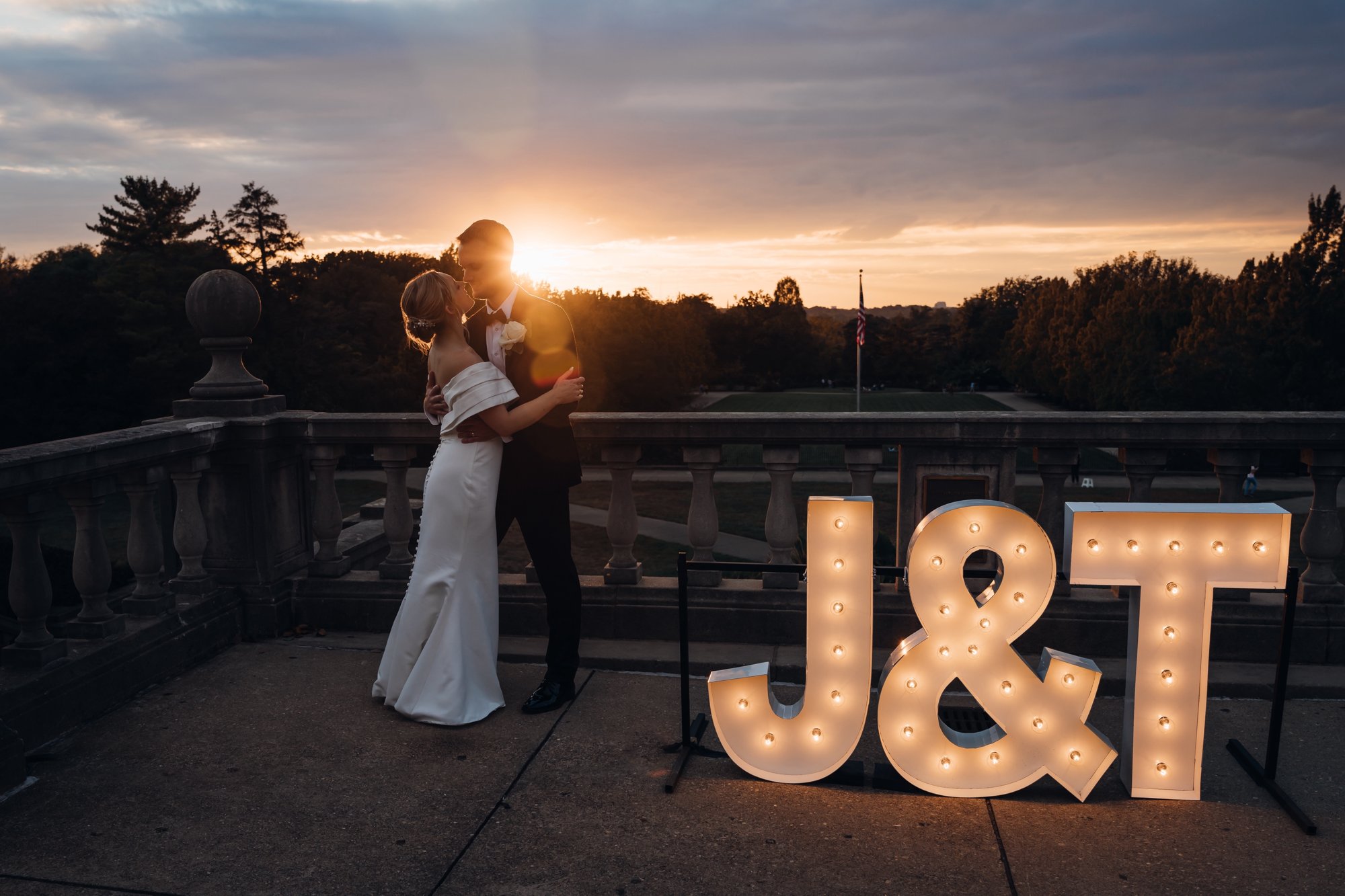 Golden-hour couple portrait at sunset