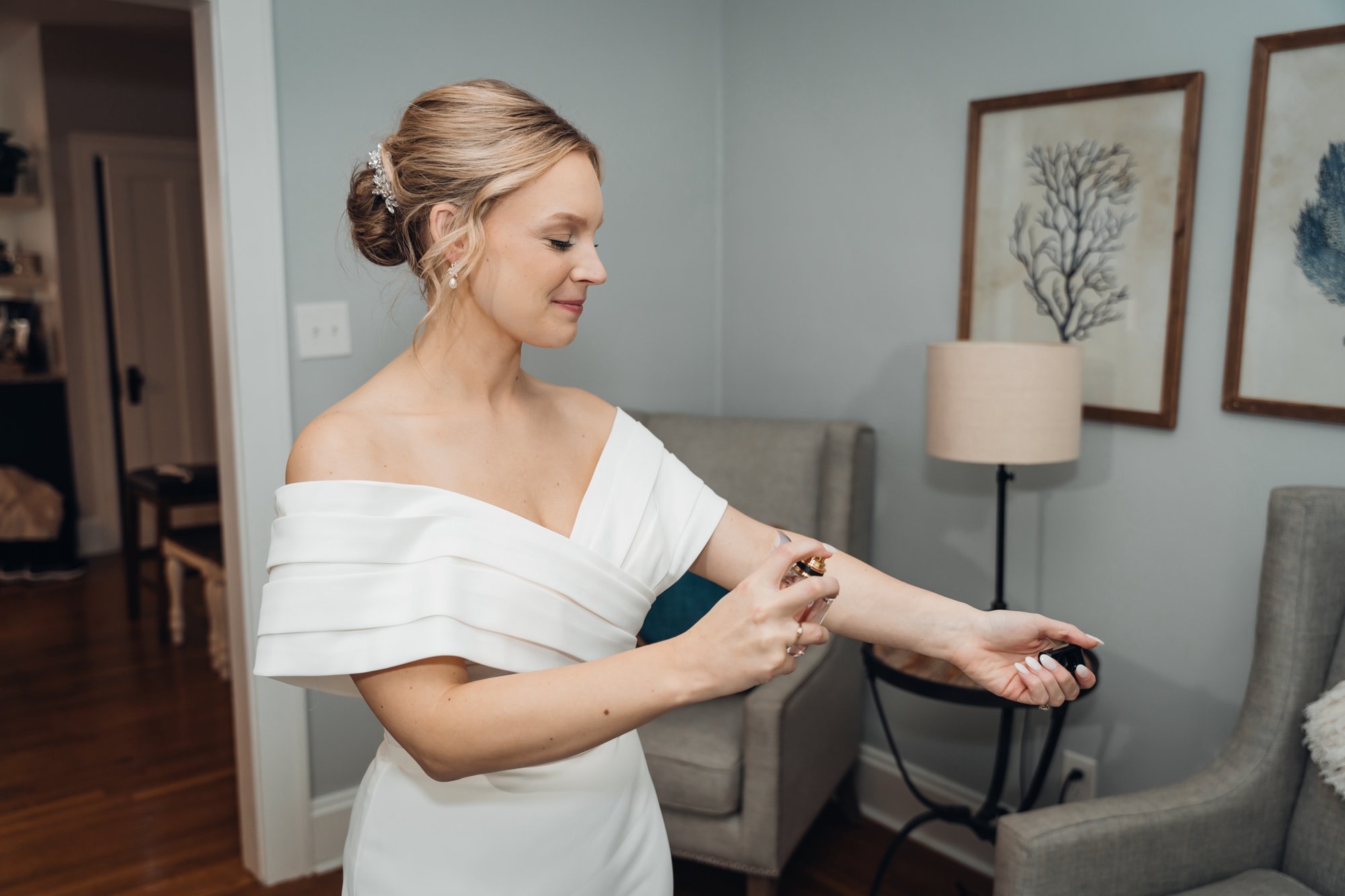 Bride during morning preparations