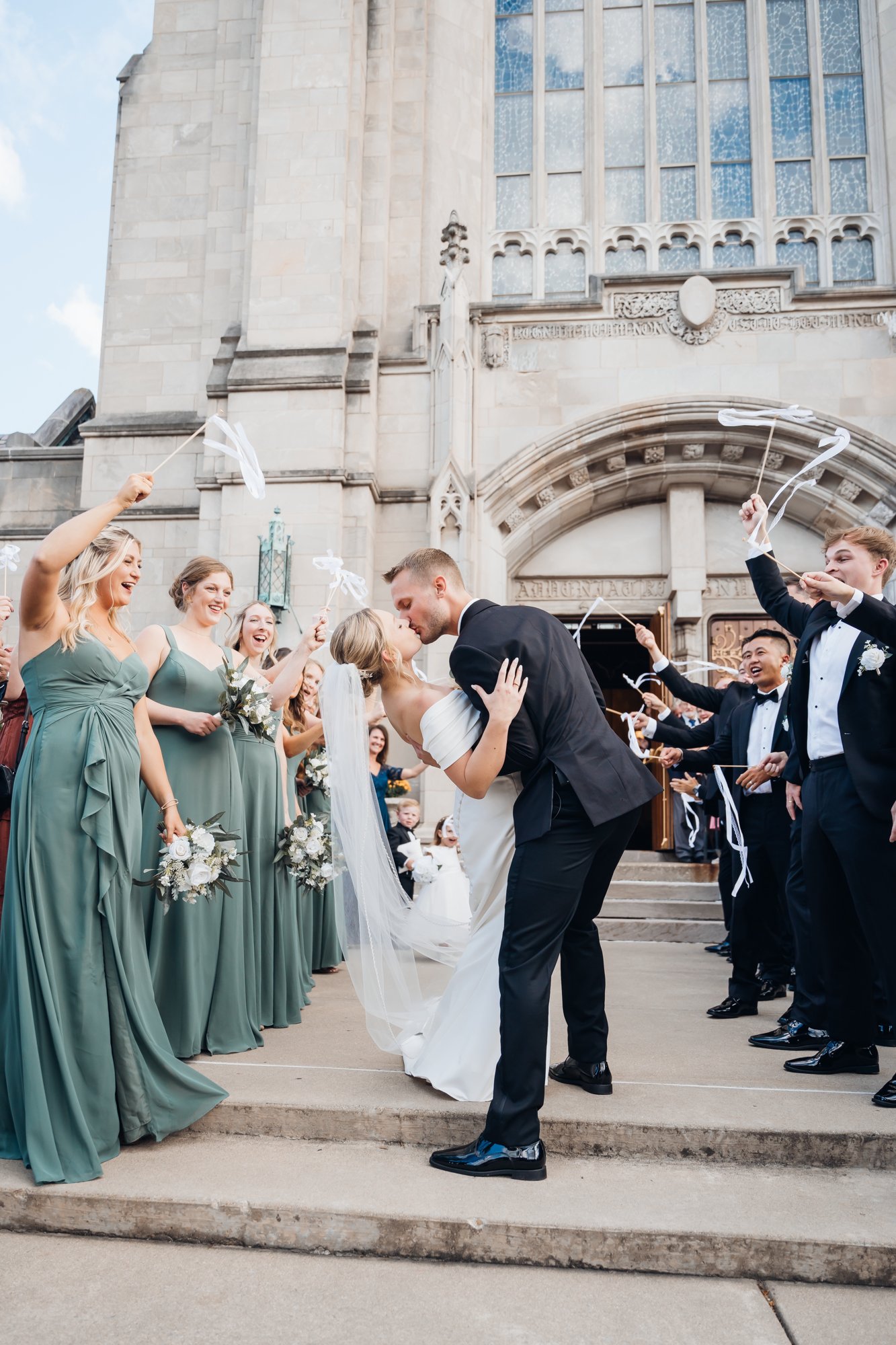 Recessional celebration outside the church